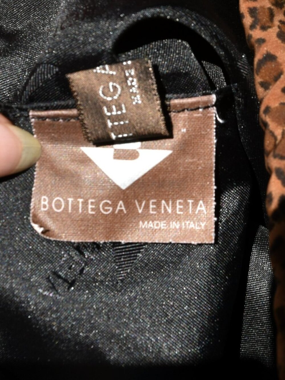 Vintage Bottega Veneta Leopard Print Drawstring Pouch Bag Italy Rare BV - Picture 12 of 13
